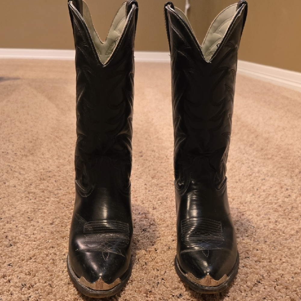 Men's Durango Black and Cream Cowboy Boots